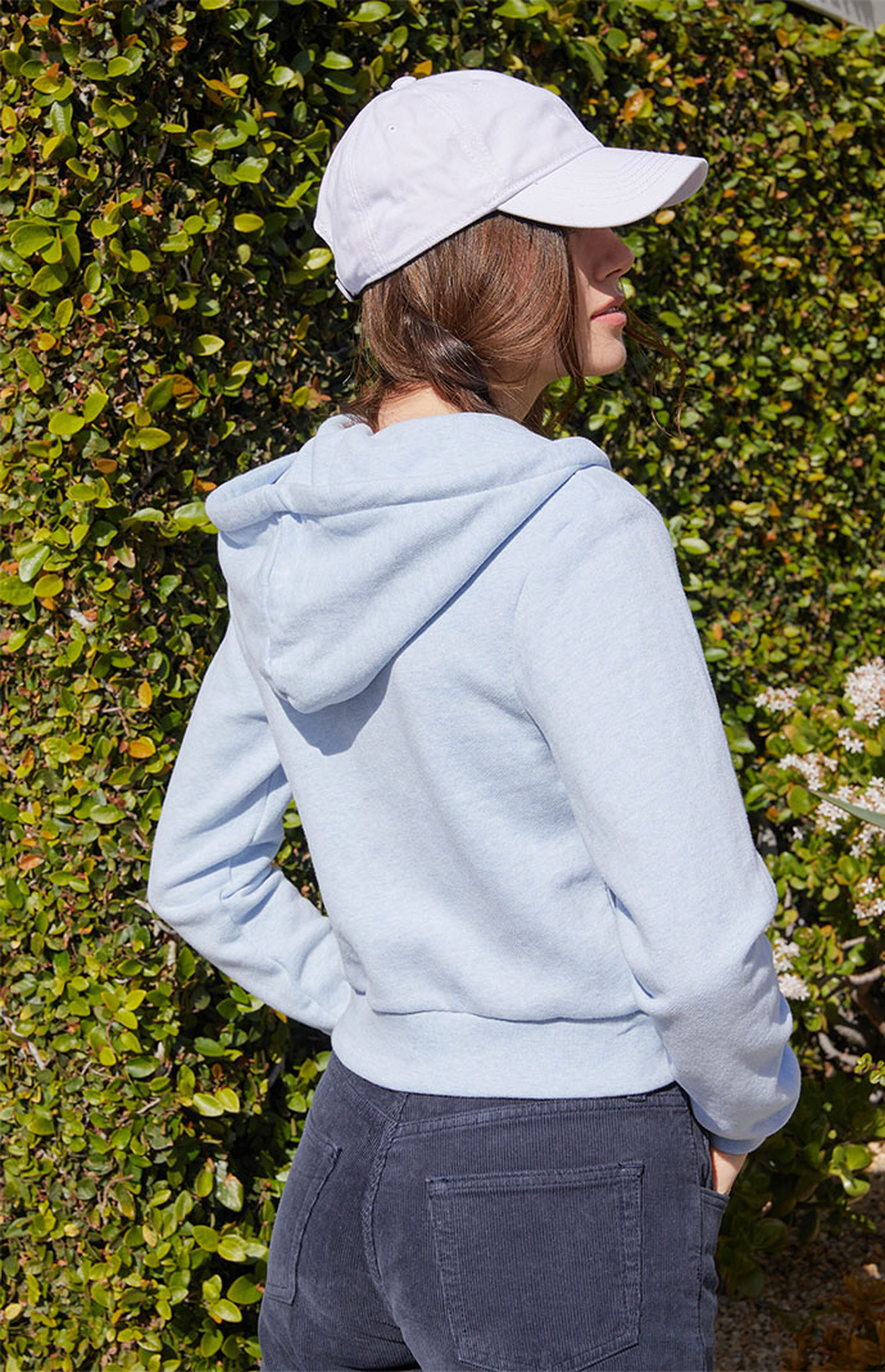 John Galt Light Blue Zip Up Cropped Hoodie | PacSun