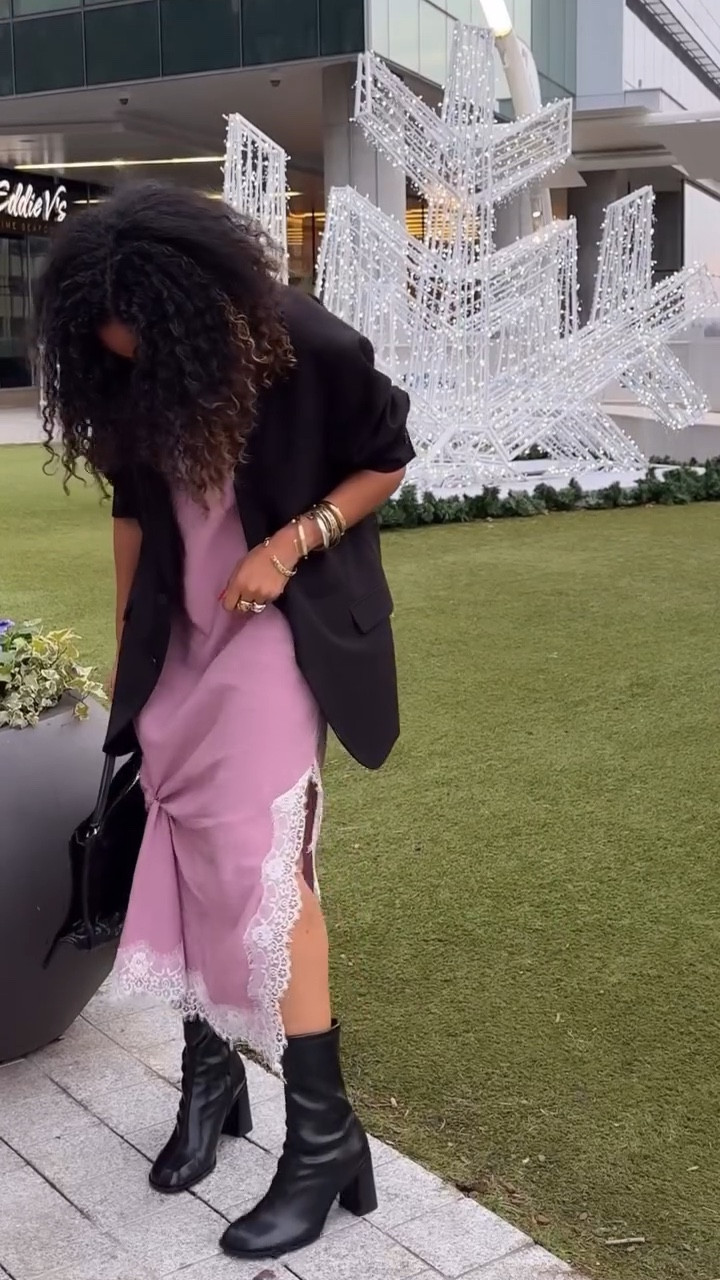 A quick lace dress switch up. Back in October I styled it with a bomber and thong sandals, and today I went more structured with an oversized blazer, square toe booties, and curls. Two moods, same dress. What do you think? 

Comment “shop” for link to be sent to your DM

lace dress, fall outfit, blazer outfit, edgy look, outfit ideas, street style

#LTKOver40 #LTKWorkwear #LTKootd