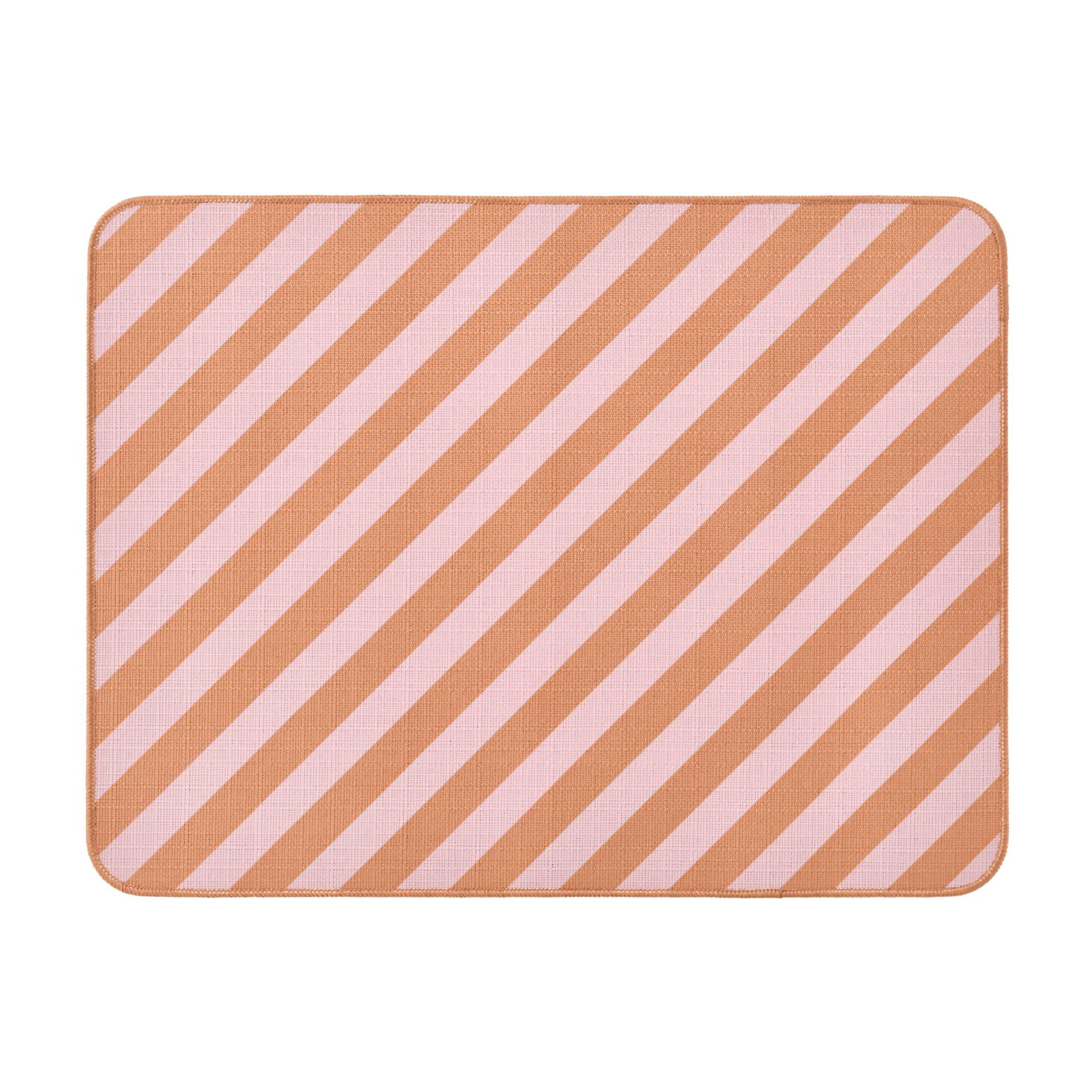 Beautiful Printed Stripe Dish Drying Mat by Drew Barrymore, Coral Rose, 24"Wx18" | Walmart (US)