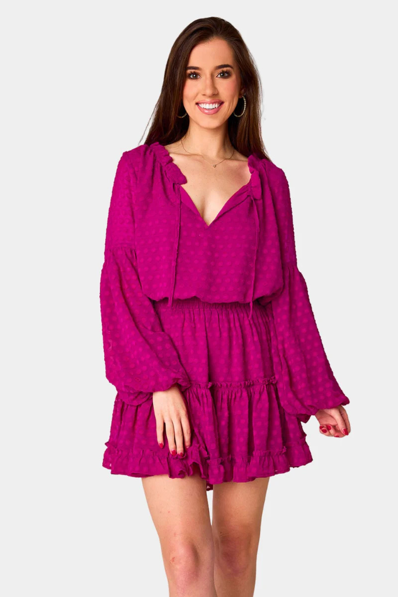 BuddyLove | Zozo Elastic Waist Mini Dress | Pink Lady | BuddyLove