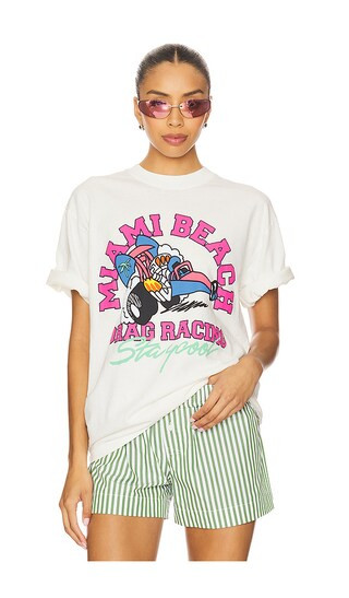 Miami Beach Racing Tee in Cream | Revolve Clothing (Global)