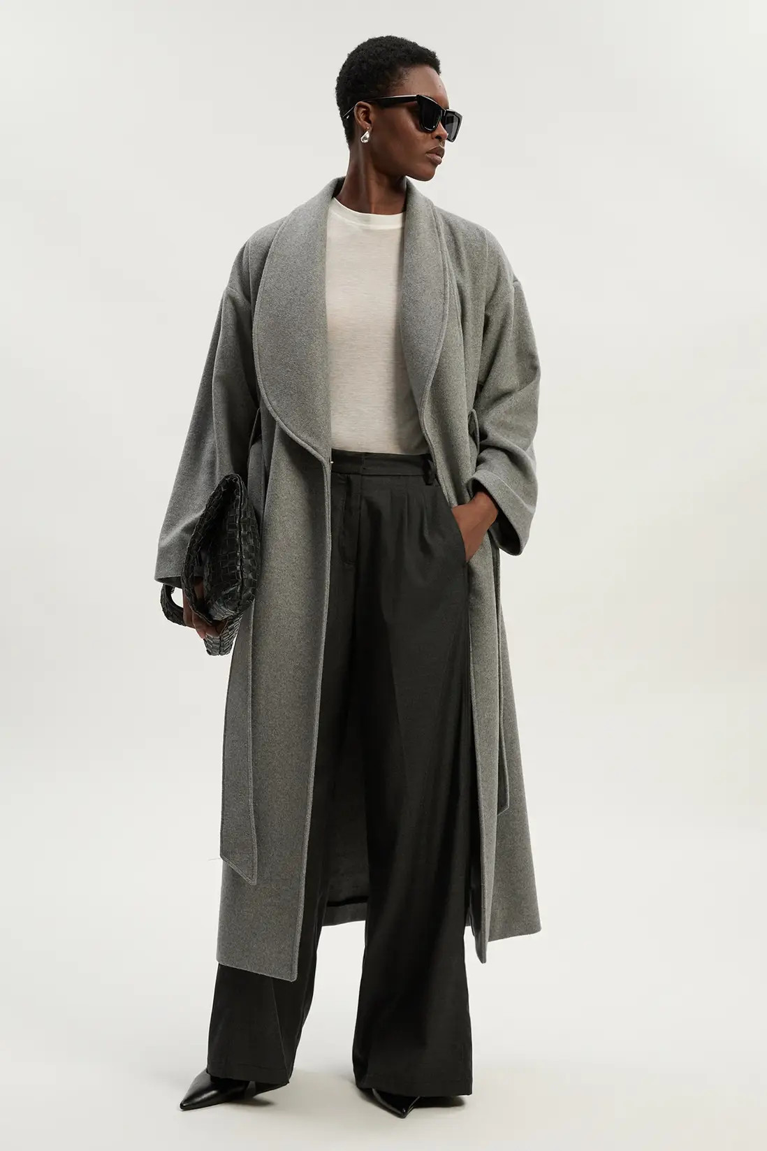 Jackets & Coats | Brushed Wool  Belted Wrap Tailored Maxi Coat | KarenMillen | Karen Millen US