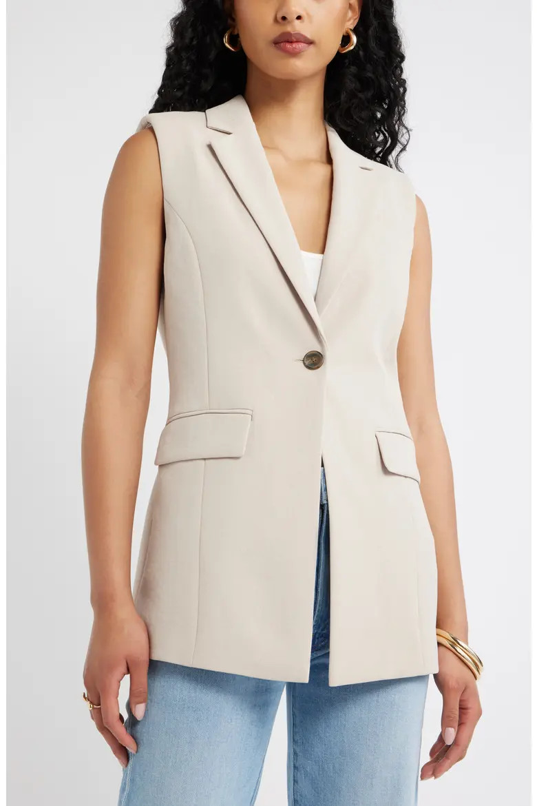 Open Edit The Curator Belt Detail Longline Vest (Women) | Nordstrom | Nordstrom