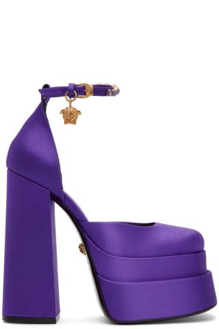 Versace - Purple Aevitas Platform Heels | SSENSE