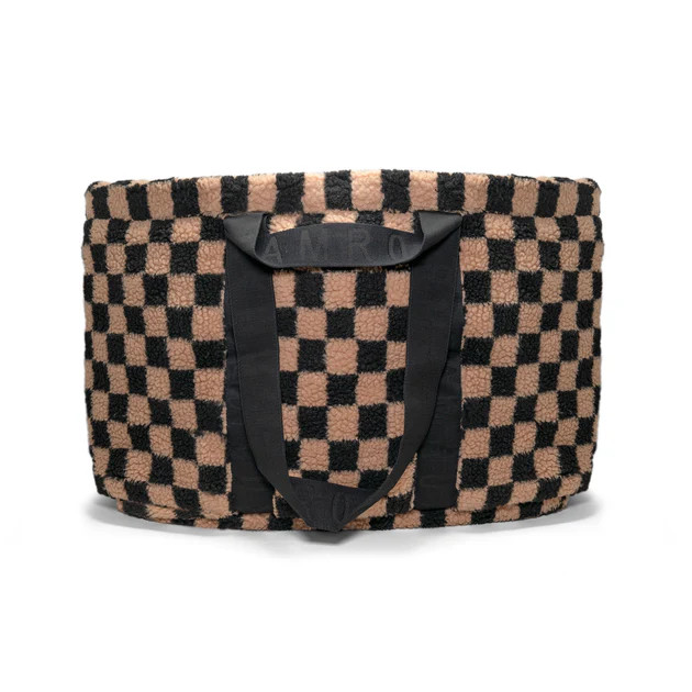 ROAM CHECKERED FUZZY SHOPPER NUDE & BLACK | ROAM