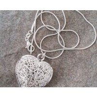 Heart Large Necklace. Tree Leaf Necklace. 925 Silver Plated Necklace. 18 Chain Pendant Necklace. | Etsy (US)