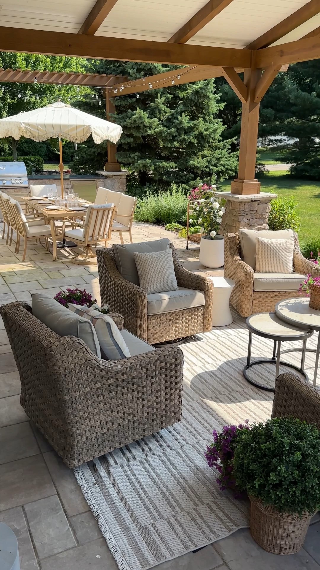Viral Walmart patio set is back in stock and on sale! I combined the 5 piece conversation set with two additional swivel chairs for our backyard patio. 

#LTKSaleAlert #LTKHome