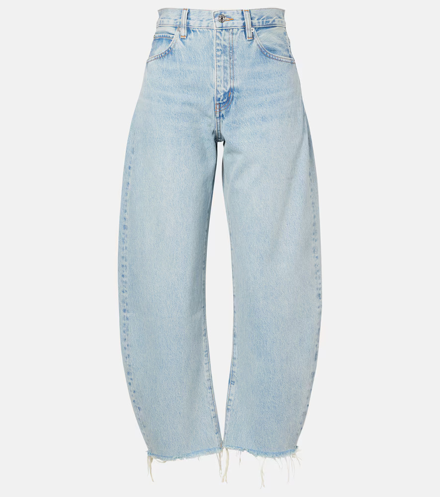 Frame Bubble high-rise barrel-leg jeans | Mytheresa (UK)