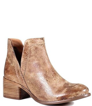 Work Nerd Leather Cut Out Booties | Dillard's