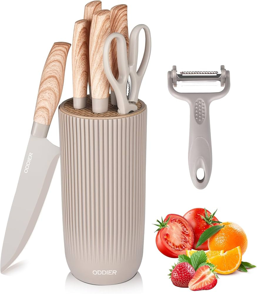 Knife Set, 8 Piece Kitchen Knife Set, Stainless Steel Knives Set for Kitchen, Universal Knife Blo... | Amazon (US)