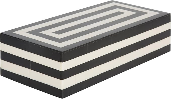 Concentrics Style Jewelry Gift Black White Boxes - Jewelry Organizer and Storage Box for Women Gi... | Amazon (US)