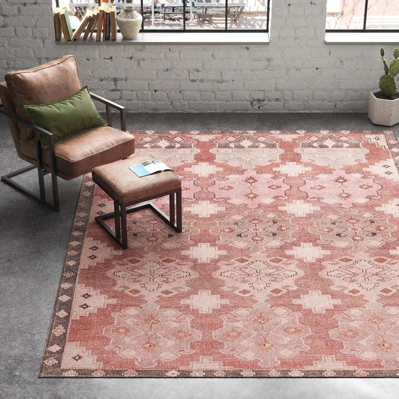 Coombs Southwestern Area Rug in Pink | Wayfair North America