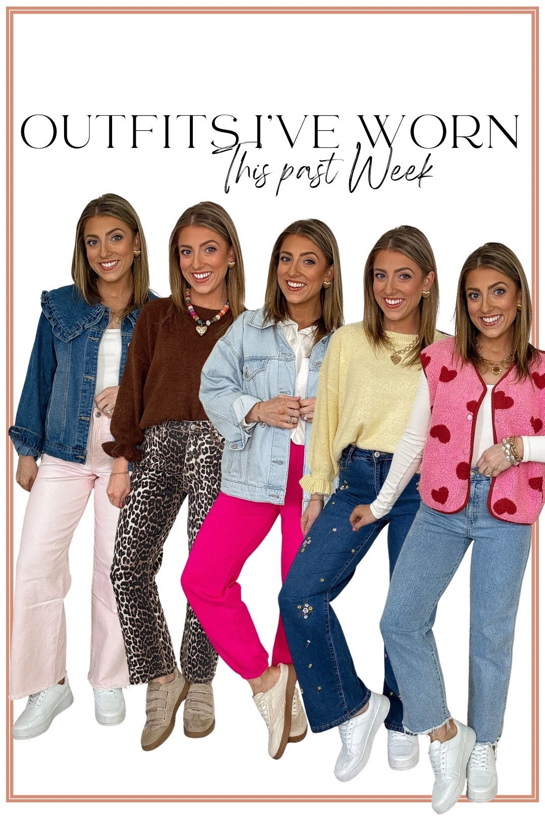 These are the outfits I actually wore this week as a 33-year-old mom who’s trying to feel cute, confident, and put together — even on the busiest days 🤍 I love my sweats and leggings just as much as the next girl, but lately I’ve been making a small effort to get dressed in real outfits that make me feel more like me again.

Nothing fancy, nothing over-the-top — just easy, wearable looks that work for school drop-off, errands, appointments, and everyday mom life. From cozy layers and denim to fun pops of color and heart details, these outfits prove you don’t have to sacrifice comfort to feel styled.

If you’ve been stuck in a style rut or living in loungewear, consider this your sign that getting dressed can change your whole mood — even if you’re just headed to Target and back 💛

#wornthisweek #momstyle #everydayoutfits #casualmomstyle #outfitinspo #gettingdressedagain #momfashion #realoutfits #lookputtogether #styleover30 #budgetstyle #easyoutfits #busydaystyle #confidenceinwhatyouwear