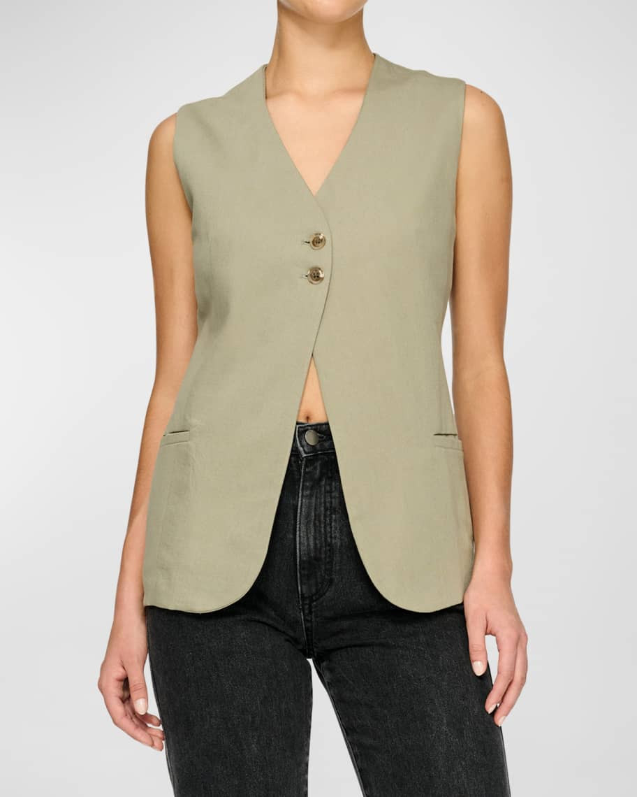 DL1961 Zia Cotton-Linen Vest | Neiman Marcus