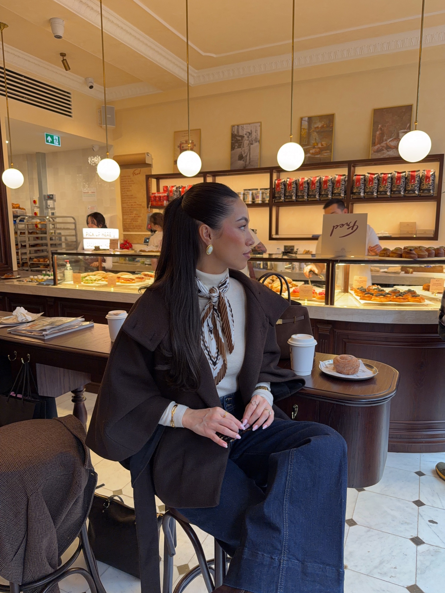 Your most loved autumn outfits 🍂 chocolate brown cape funnel neck jacket with cream roll neck, dark blue jeans and chocolate suede accessories. Autumn city outfit inspo

#LTKFashionMonth #LTKautumn #LTKjeans