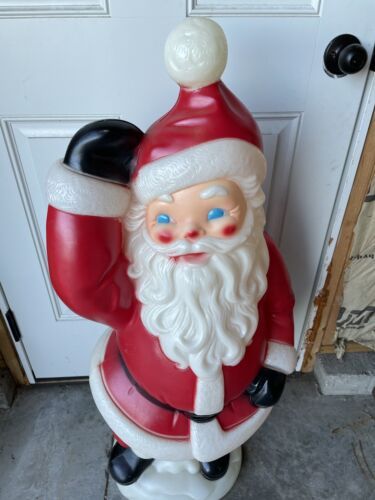 Foam Lit WAVING SANTA BLOW MOLD 40" Lawn Yard Christmas Decor Santa Clause  | eBay | eBay US