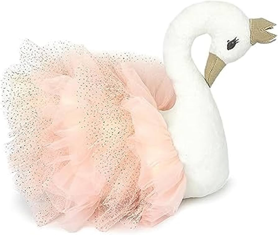 MON AMI Princess Swan Shaped Decor Pillow – 14x12”, Plush Nursery Décor, Swan Stuffed Animal... | Amazon (US)