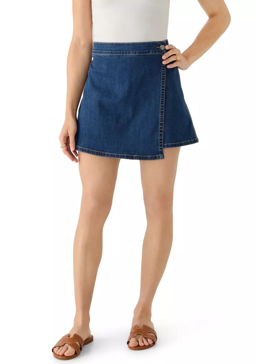 Petite Denim Skort | Belk