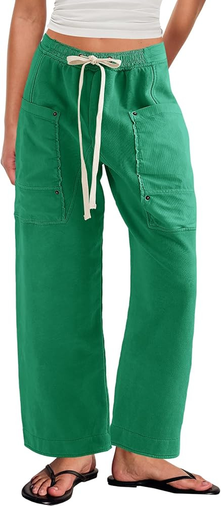 Yanekop Womens Barrel Sweatpants Wide Leg Baggy Pants High Elastic Lounge Pants Casual Drawstring... | Amazon (US)