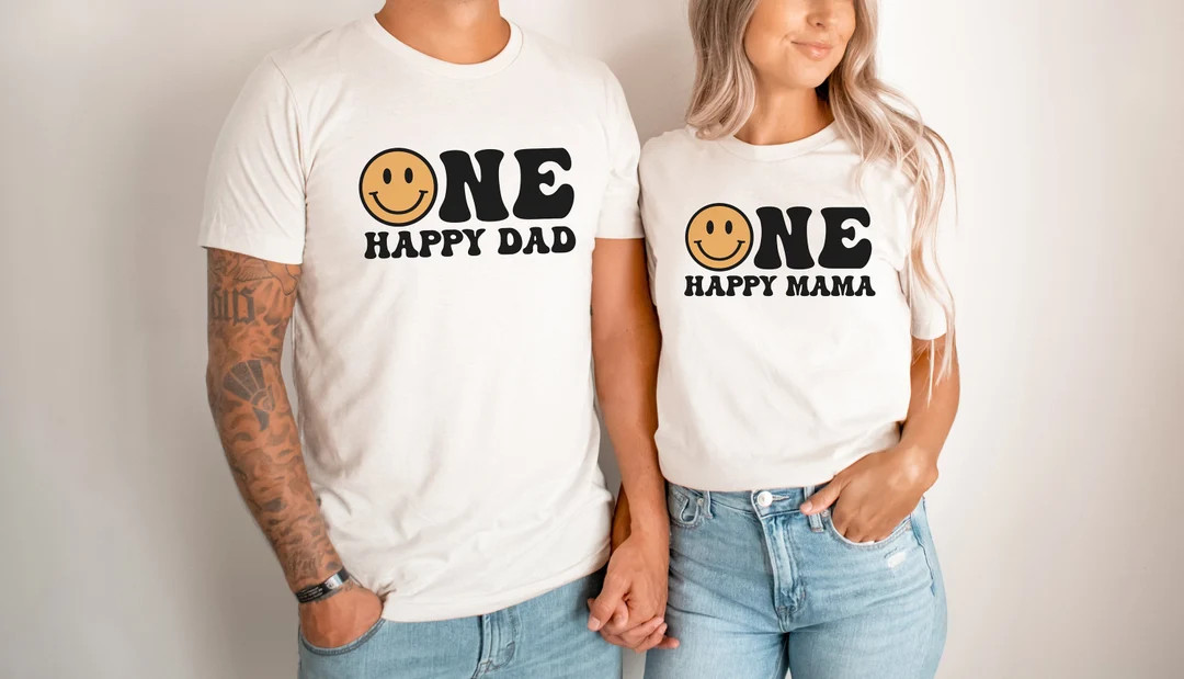 One Happy Dude Matching Birthday Shirts, 1st Birthday Shirt, Smiley Face Birthday Outfit, One Hap... | Etsy (US)