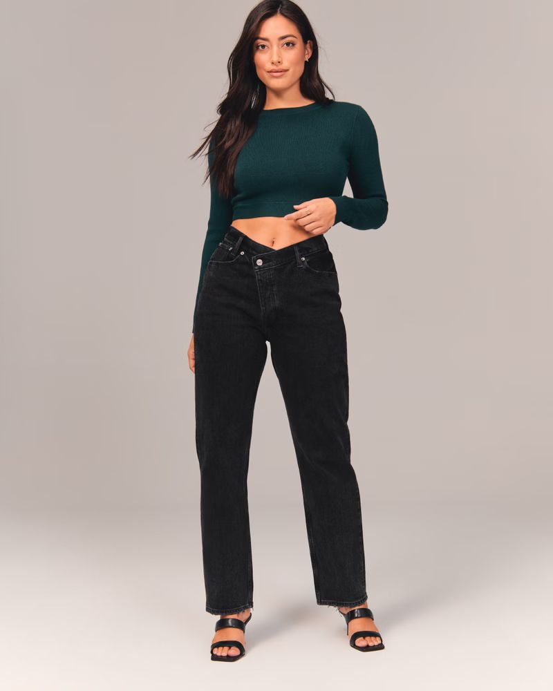 Women's Curve Love High Rise Dad Jeans | Women's Bottoms | Abercrombie.com | Abercrombie & Fitch (US)