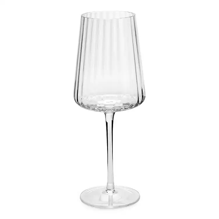 Clear Ribbed Wine Glass | Kirklands