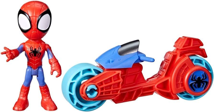 Spidey and His Amazing Friends, 4-Inch Scale Spidey Action Figure with Toy Motorcycle, Marvel Pre... | Amazon (US)