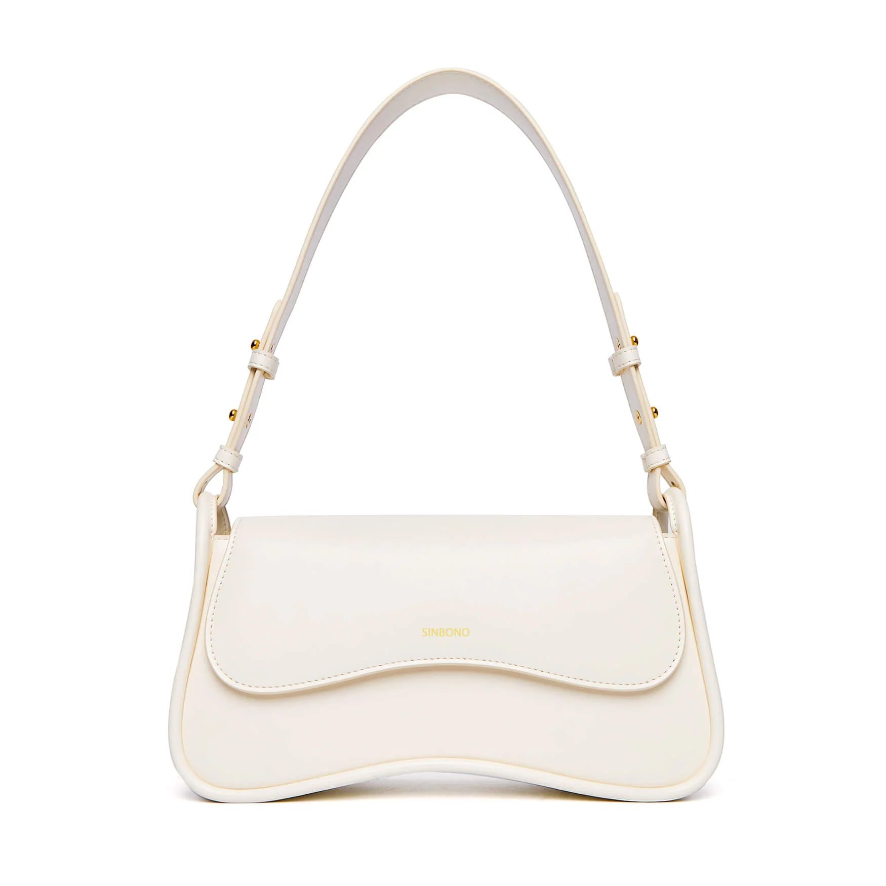 Zoe Shoulder Bag White - Leather Baguette Bag - SINBONO | SINBONO INC.