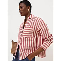 Red Striped Long Sleeve Linen Shirt | Women | George at ASDA | George at ASDA