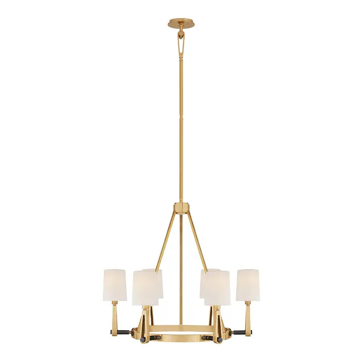 Thomas O'Brien for Visual Comfort Alpha Medium Chandelier in Hand-Rubbed Antique Brass & Bronze with | Chairish