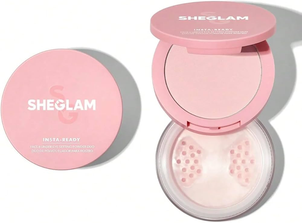 SHEGLAM Insta-Ready Face & Under Eye Setting Powder Duo-Bubblegum 2 In 1 Pink Brightening Oil Con... | Amazon (US)