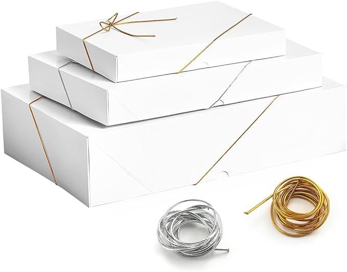 NATIVICO 10 Premium Assorted Gift Boxes for Presents - White Gift Boxes with Lids and Elastic Loo... | Amazon (US)
