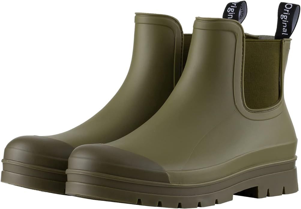planone Short rain boots for women waterproof garden shoes anti-slipping chelsea rainboots for la... | Amazon (US)