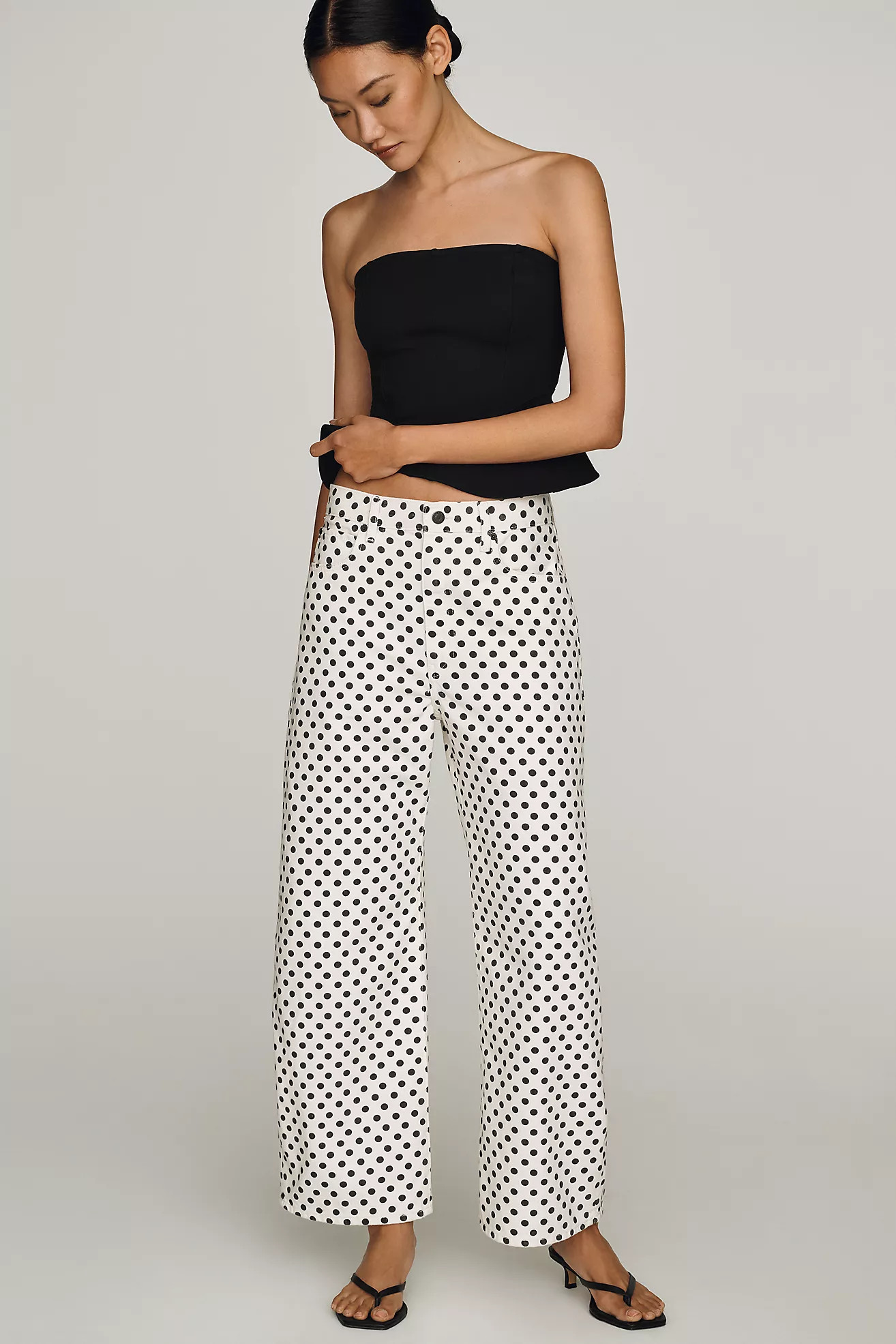 FRAME Bow Crop High-Rise Tapered Jeans | Anthropologie (US)