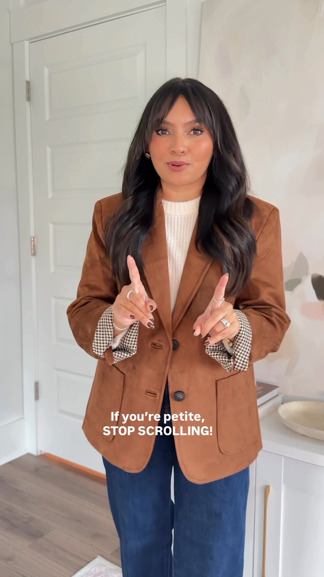 Code RACHEL15
Suede blazer size xxs TTS
Sweater size xs TTS
Jeans size 26 petite TTS 
Brown Mary Jane heels size 5 TTS 


petite fashion
petite clothing
petite style
petite outfits
petite capsule wardrobe
petite fall outfits
petite try on
petite friendly brand
Discount code
Suede blazer
Petie styling tips
What to wear this fall
petite outfit ideas
petite wardrobe staples
petite finds
fall outfit ideas
petite fall fashion
petite friendly pieces
Rachel Miranda Blog
Honeysweetpetite
Honey Sweet Petite




#LTKHoliday #LTKPetite #LTKGiftGuide