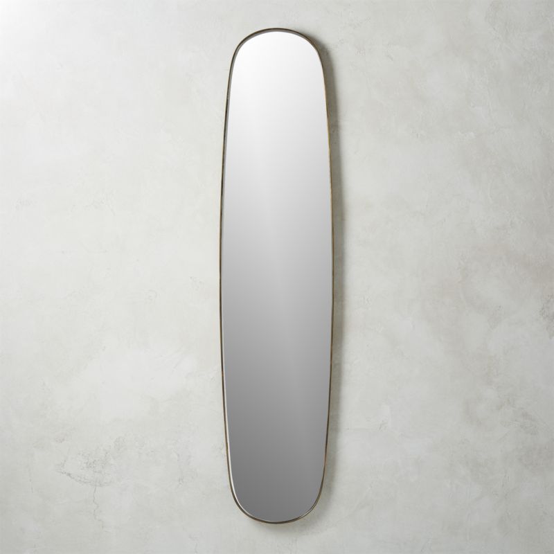 Rogue Brass Large Oval Wall Mirror 14"x61" + Reviews | CB2 | CB2