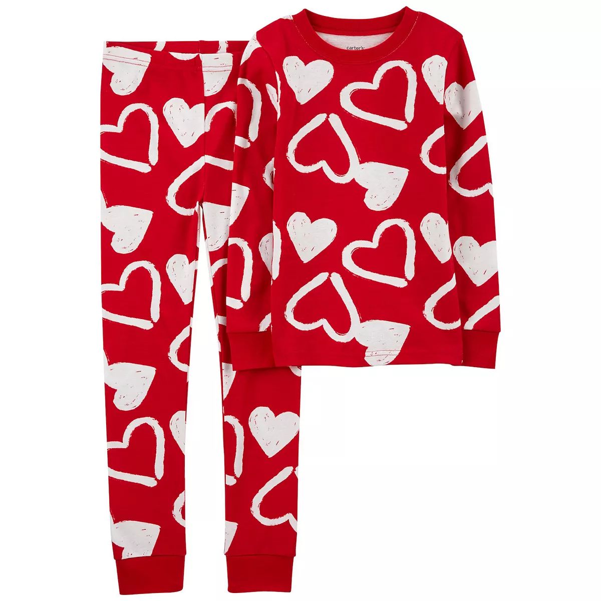 Kids 4-14 Carter's 2-Piece Valentine's Day Hearts Top & Bottoms Pajama Set | Kohl's