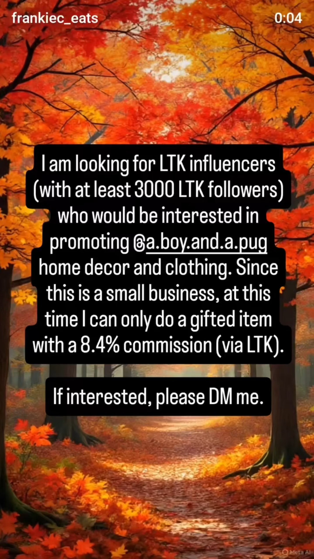 I am looking for LTK influencers (with at least 3000 LTK followers) who would be interested in promoting @a.boy.and.a.pug home decor and clothing. Since this is a small business, at this time I can only do a gifted item with a 8.4% commission (via LTK).

lf interested, please comment below.

#LTKTall #LTKFindsUnder100 #LTKHome