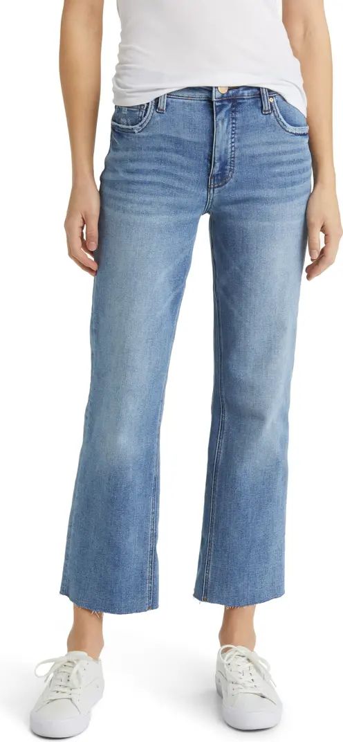 KUT from the Kloth Kelsey High Waist Raw Hem Ankle Flare Jeans | Nordstrom | Nordstrom