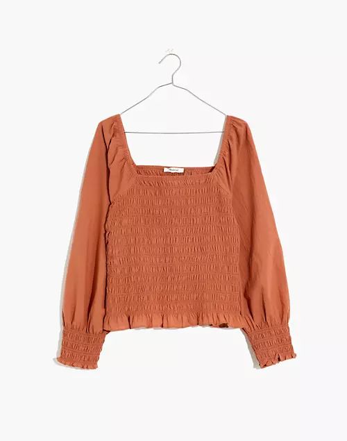 Lucie Bubble-Sleeve Smocked Top | Madewell