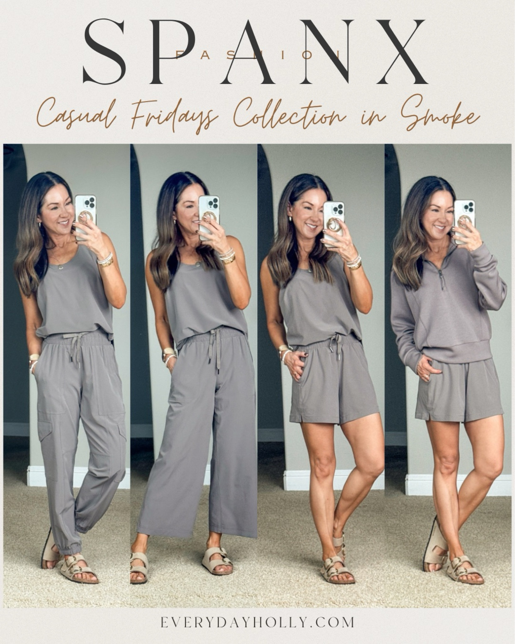 Save 10% at Spanx code HOLLYFXSPANX
Spanks new casual Friday collection is perfect for everyday 
spring, summer, & travel. 
It’s lightweight 
sweat wicking 
with UPF 50 sun protection, 
smoothing waistband
4 way  stretch 
pockets with hidden snaps 
bottoms comes in petite regular and tall XS-3XL
And there’s nothing better than air essentials collection
For reference: I’m 5’1”, 108lbs 
Wearing size XS in smoke in everything and petite length in the bottoms 
Birkenstock Big Buckle in sandcastle run TTS

Travel outfit | Europe vacation outfit | Summer 2024 trends | Spring transition | lightweight joggers | petite wide leg cropped pants | 



 

#LTKstyletip #LTKtravel #LTKover40