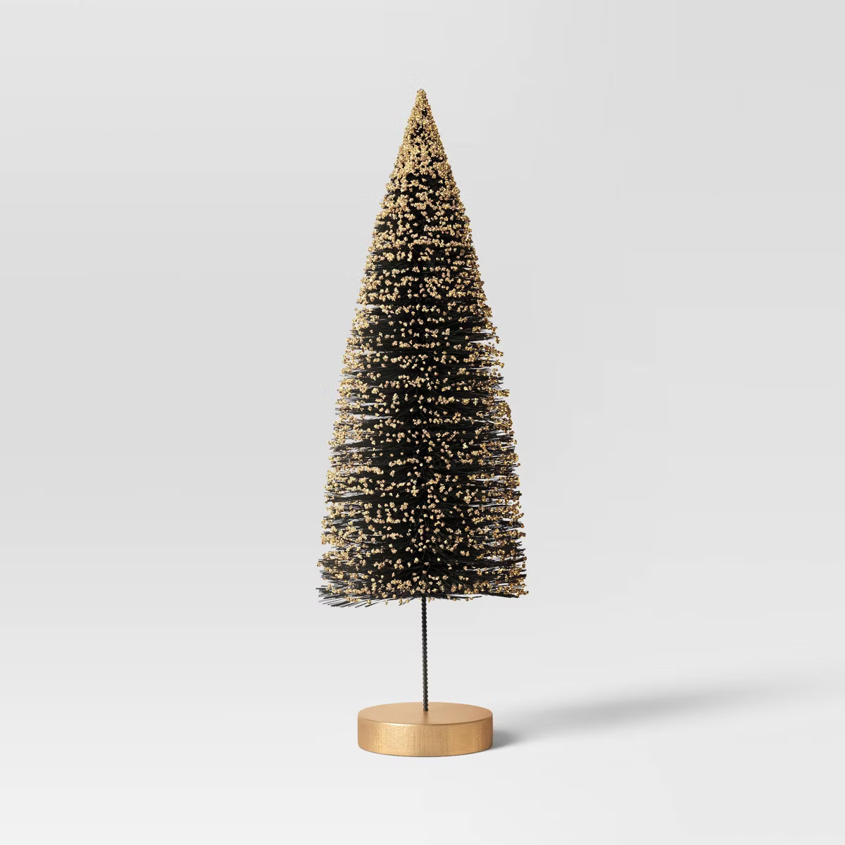 12" Glittered Sisal Christmas Bottle Brush Tree - Wondershop™ Black | Target