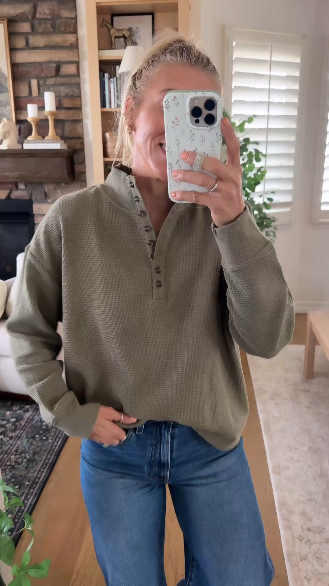 Love this waffle knit top from Walmart!