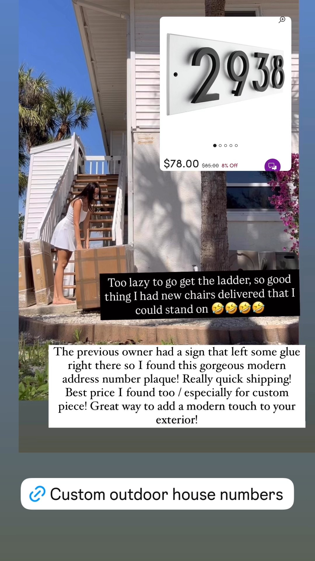 The previous owner had a sign that left some glue right there so I found this gorgeous modern address number plaque! Really quick shipping! Best price I found too / especially for custom piece! Great way to add a modern touch to your exterior!

#LTKSaleAlert #LTKHome #LTKSpringSale