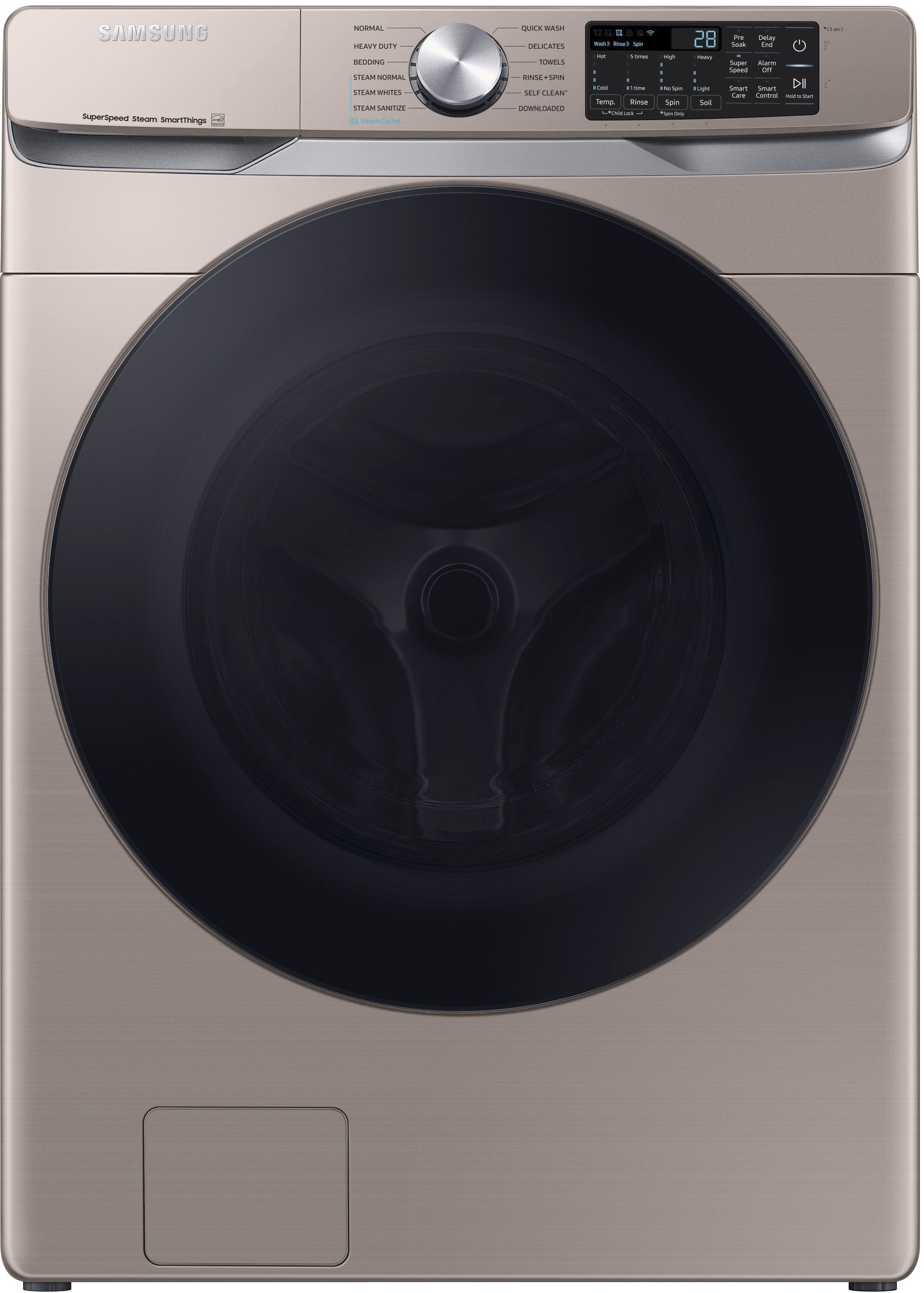 Samsung 4.5 cu. ft. Large Capacity Smart Front Load Washer with Super Speed Wash Champagne WF45B6... | Best Buy U.S.