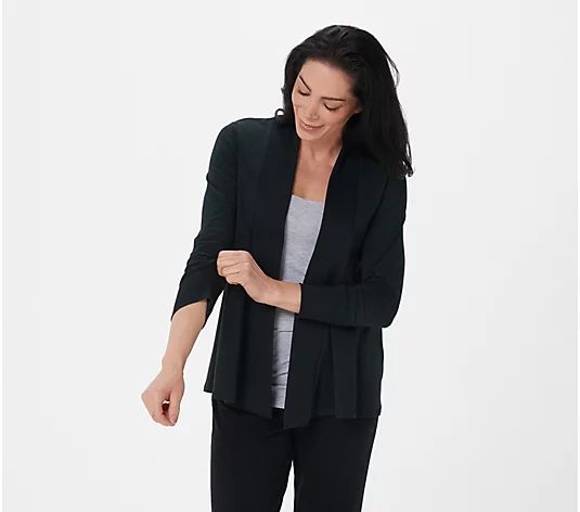 Seed to Style Organic Cotton Open-Front Print or Solid Cardigan - QVC.com | QVC