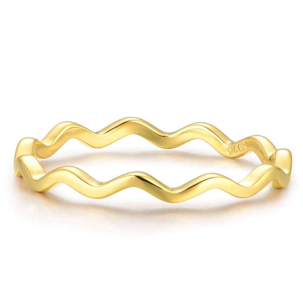 BLOSSOM & HUE Wavy Eternity Ring - [Thin Zig Zag Line] - .925 Sterling Silver - Vintage Stackable... | Amazon (US)