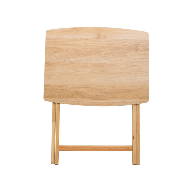 Mainstays XL Oversized Rubberwood Folding TV Tray Table, Natural | Walmart (US)