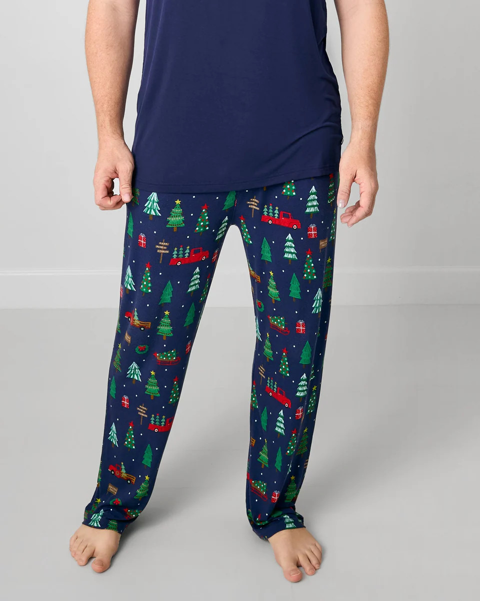Navy Tree Traffic Men's Pajama Pants | Little Sleepies