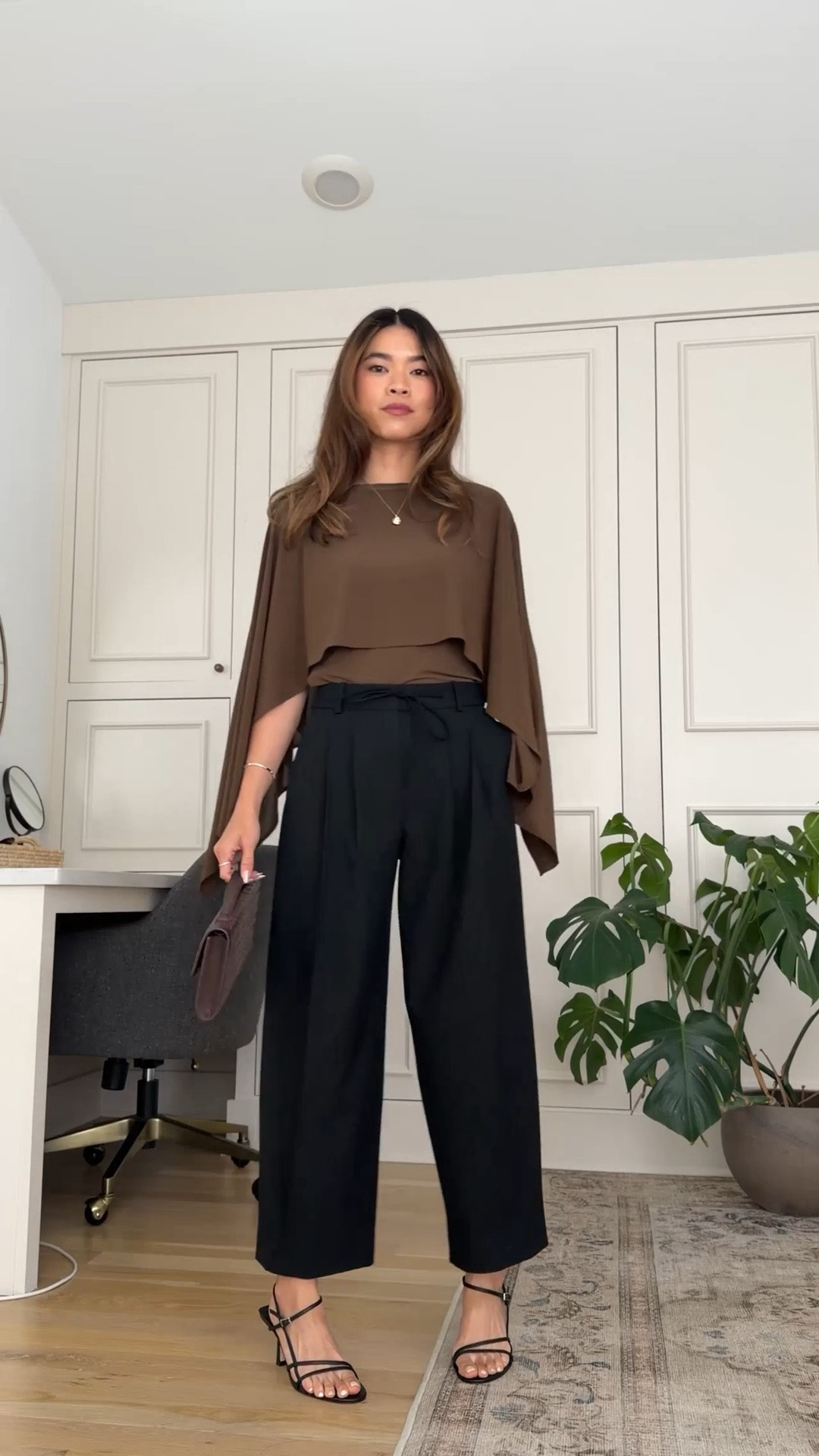 Sizing info:
•Brown top size XS 
•Black cropped pants size 2XS in Black 

petite fashion, get dressed with me, outfit inspiration, ootd, nashville outfit, Nashville influencer, petite style, vacation style, casual outfits, mom style, petite pants, spring outfits, spring outfit info, spring pants, spring outfit idea, spring top, spring bag, spring tank, spring shoes, summer pants, petite pants, cropped pants, aritzia pants, cape top 

 @Aritzia 

#LTKPetite #LTKootd #LTKSeasonal